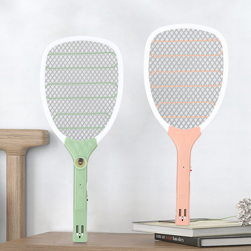 Portable Rechargeable Electric Mosquito Swatter Racket  files killer tarp  Fly Bug Zapper Pest Control with LED