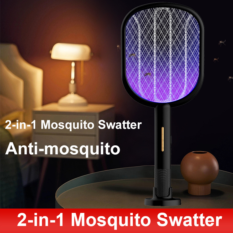 QIATAILI 2 in 1 Electronic Pest Control Type-C Mosquitoes Killing Lamp Rechargeable Electric Mosquito Killer Swatter