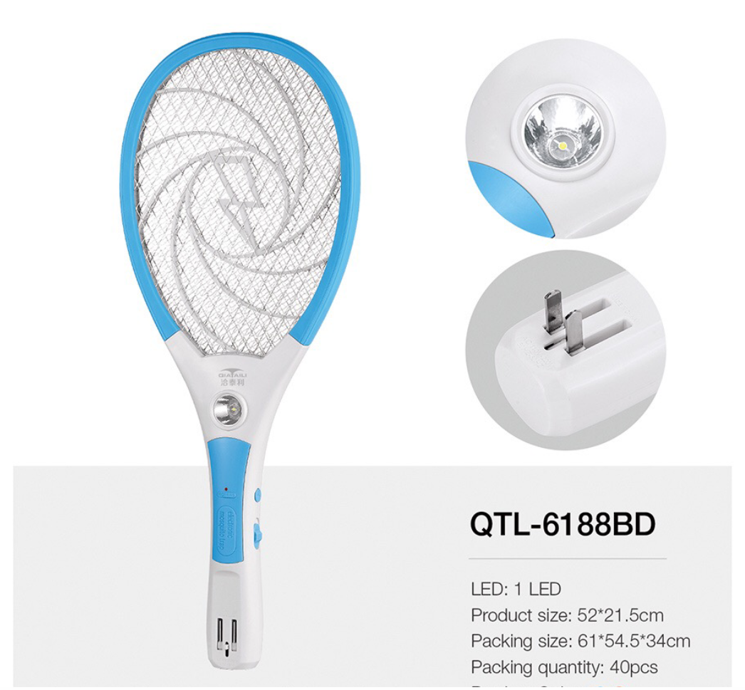 Customize with LED Light Electric Fly Swatter Insect Catcher Mosquito Killer Rechargeable