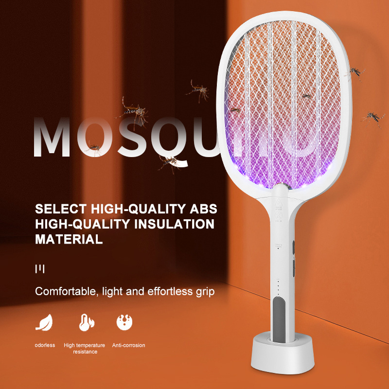 Factory Direct Sale Mosquito Killer Lamp UV Led Electric 2 In 1 Swatter USB Electric Mosquito Zapper 2022