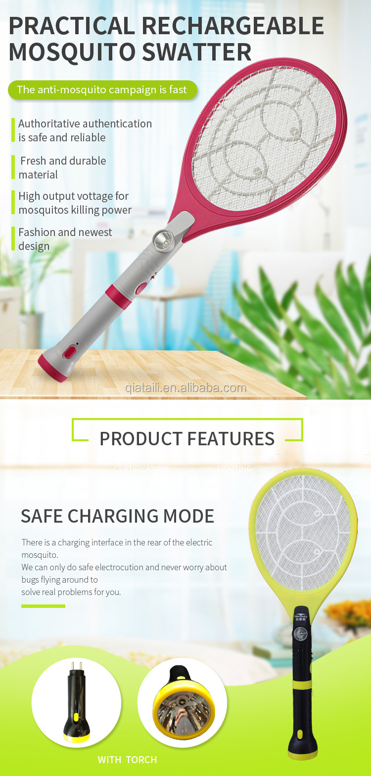 Best price with torch Automatic electric bat for mosquitos electric mosquito killer swatter mosquito catcher