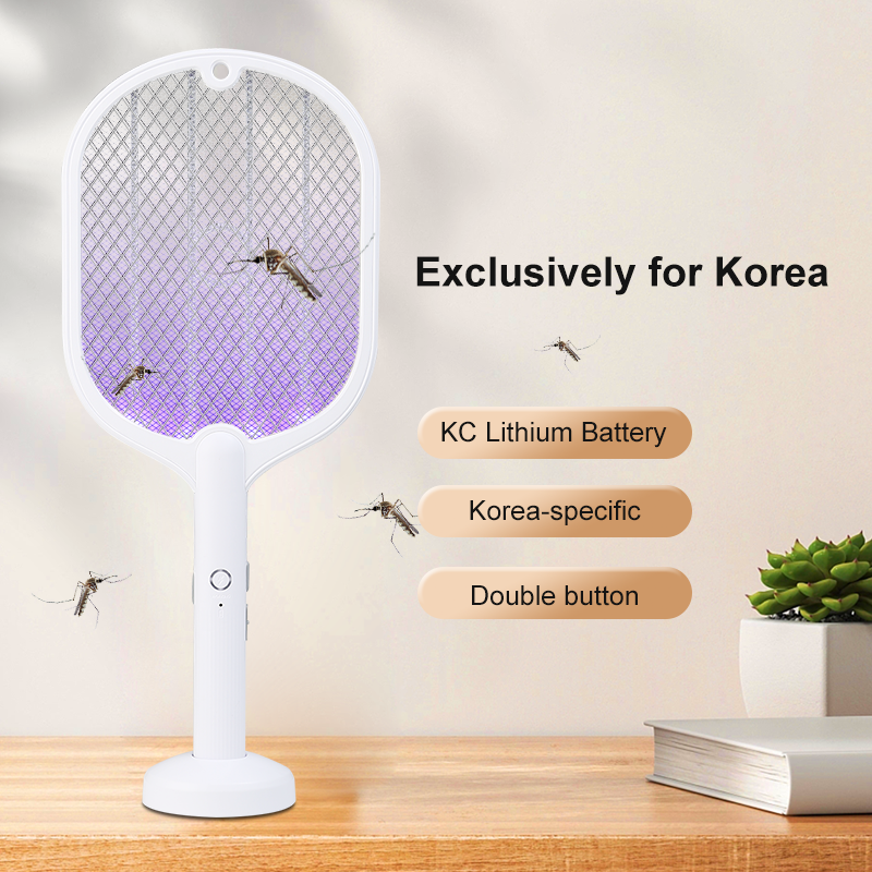 QIATAILI New KC 2 in 1 Mosquito Swatter USB Rechargeable Bug Zapper KR Electric Mosquito Killer Racket