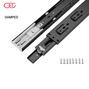 EURO type 3 fold damper hidden telescopic rails soft close undermount drawer slide