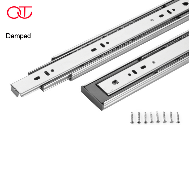 EURO type 3 fold damper hidden telescopic rails soft close undermount drawer slide