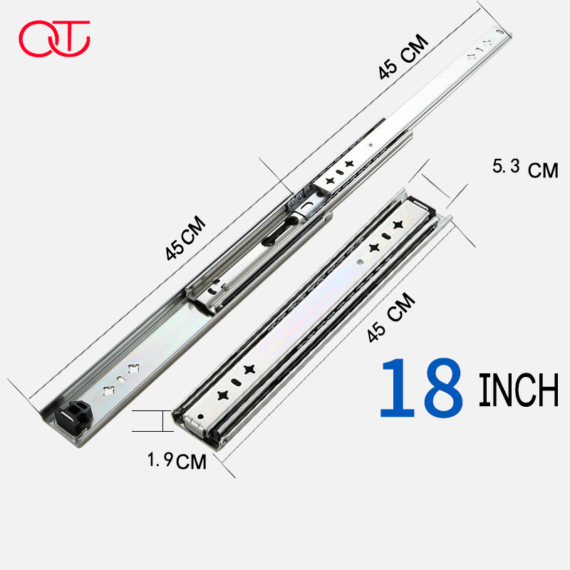 Popular thin drawer slides and ball bearing drawer slide 700mm heavy or slide out kitchen drawer