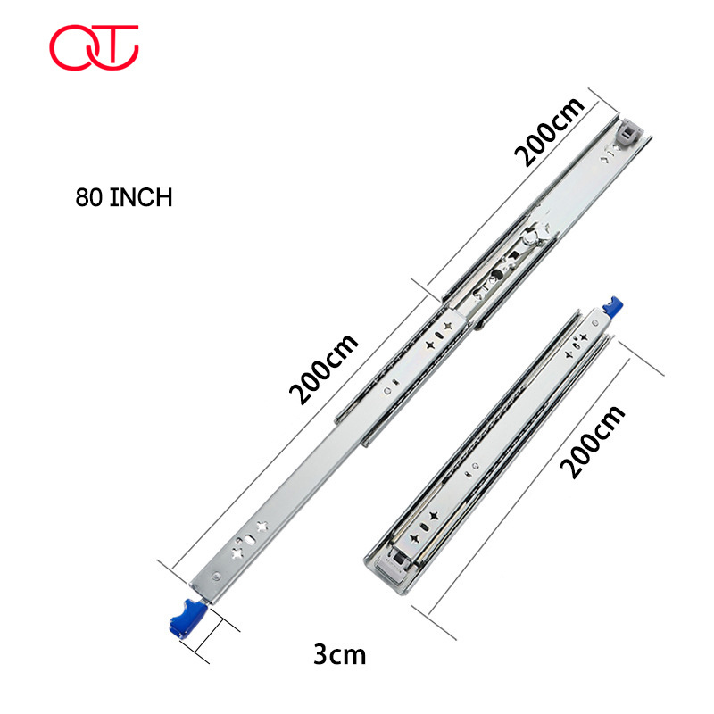 Popular thin drawer slides and ball bearing drawer slide 700mm heavy or slide out kitchen drawer