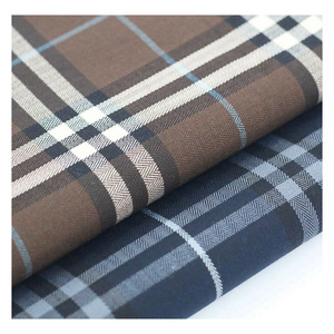 Breathable 49.4% bamboo 47% polyester 3.6% spandex Stretch Shirt Fabric Yarn Dyed Twill Check bottoming Uniform Fabric