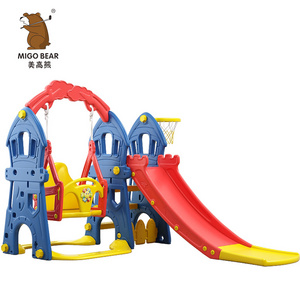 Wholesale kids Indoor new design toy Plastic Toddler Baby Play Slide and Swing Set