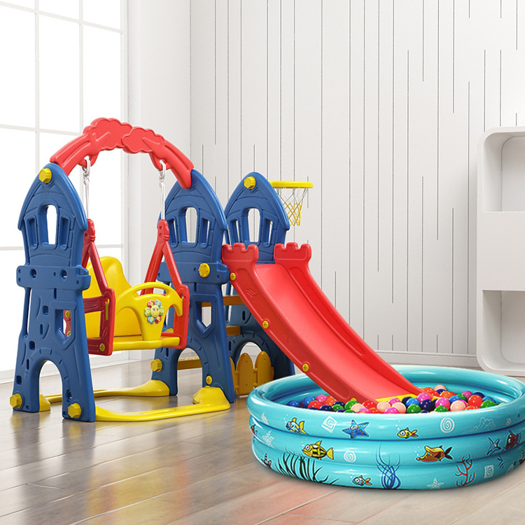 Wholesale kids Indoor new design toy Plastic Toddler Baby Play Slide and Swing Set