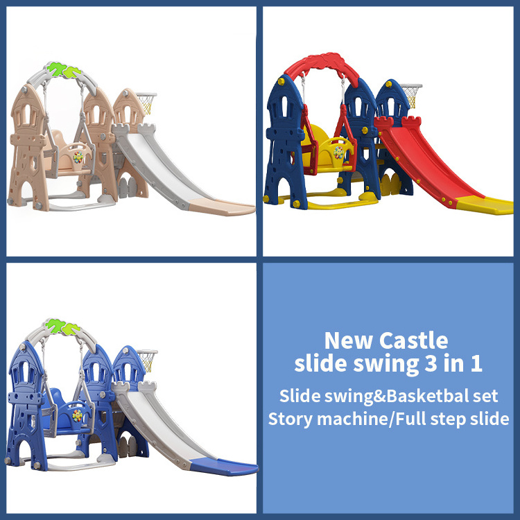 Wholesale kids Indoor new design toy Plastic Toddler Baby Play Slide and Swing Set