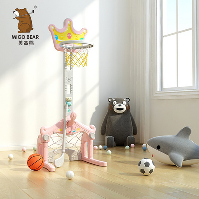 Hot sell children toys box shooting frame indoor sports mini basketball hoop rack can lift plastic baby basketball stand