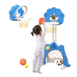 MIGO Bear Adjustable Baby Multifunctional Golf Soccer Shooting Frame Mini Rack Portable Kids Ring Toy Stands Basketball Hoop