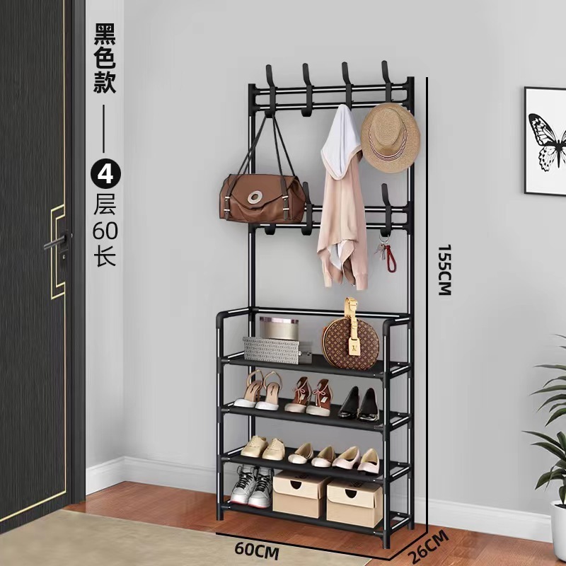 4/5 Layers Multi Layered Shoe Rack Floor To Floor Integrated Multi-Functional And Minimalist Clothes Rack Door Storage