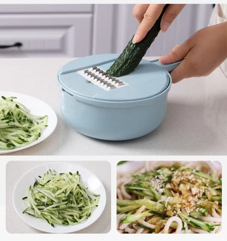 12pcs Multi-function Potato Carrot Cucumber Mandoline Slicer Cutter Grater Shredders Strainer Kitchen Fruit and Vegetable Tools