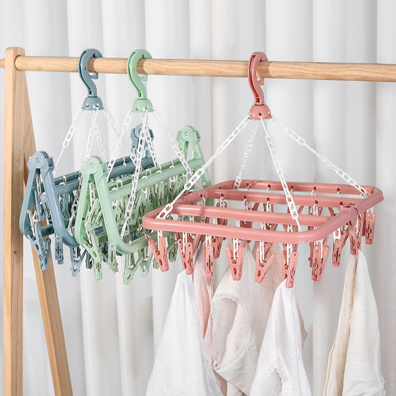 New Product Space Saving Storage Drying Racks Multipurpose Foldable  Clothes Hangers Plastic Organizer