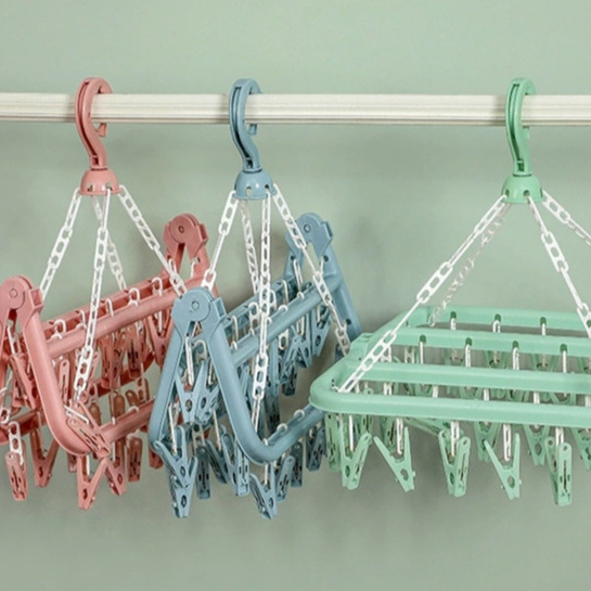 New Product Space Saving Storage Drying Racks Multipurpose Foldable  Clothes Hangers Plastic Organizer