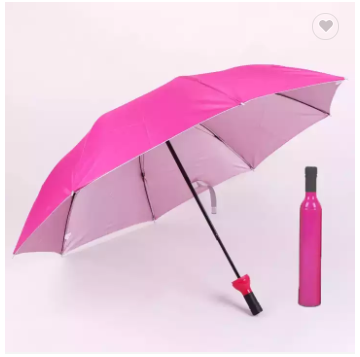 Promotional Wholesale Cheap 3 Folding, Water Wine Umbrellas Bottle Shape Gift Sun Rain Pocket Umbrella With Custom Printed Logo/