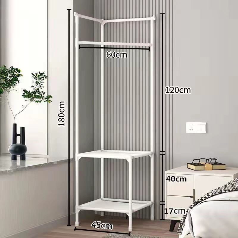 Bedroom Corner Coat Racks Cabinet Hanging Rack Metal Racks Clothing Multi-function Floor Standing Clothes Hanger Storage Shelf