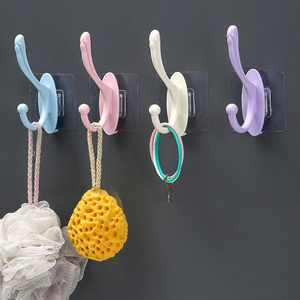 Coat hook seamless punch-free door hanger wall bathroom towel hook multifunctional nail-free double hook