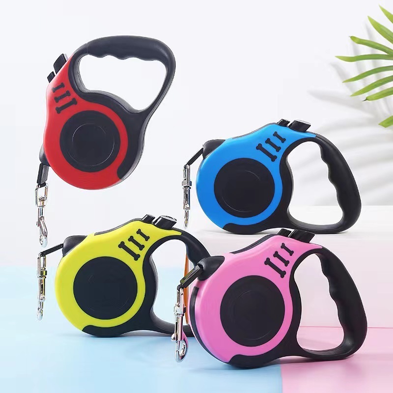 Pet tractor dog automatic retractable leash bone printing pet tractor dog walking rope cat rope dog chain.