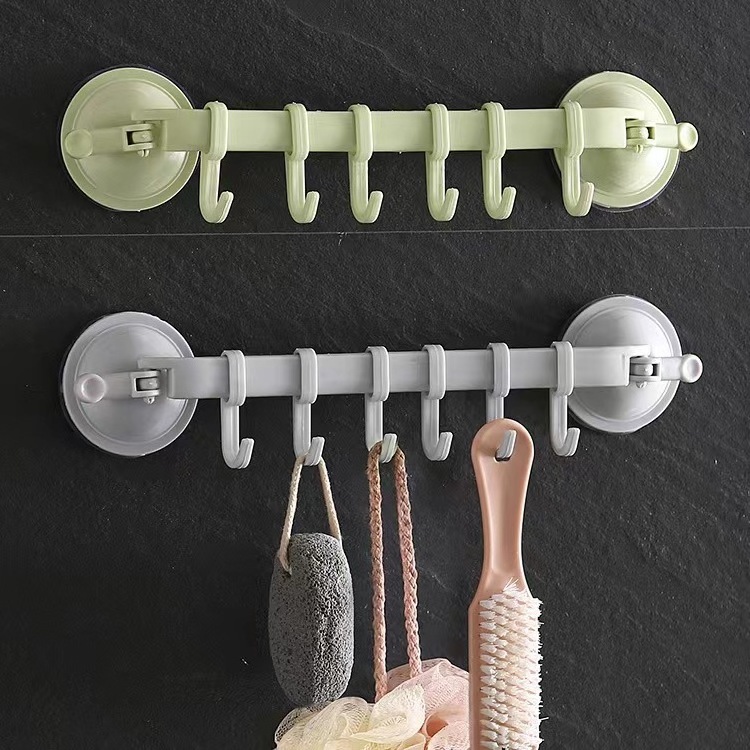 Lock sucker 6 hook kitchen bathroom bathroom wall hook nail-free seamless multi-purpose six hookCreative Corner Bathroom hook