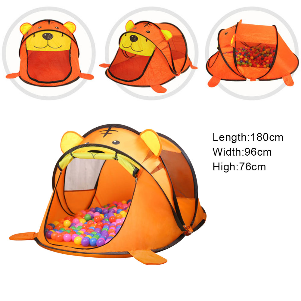 Portable Tiger kids' Tent Cartoon Animal Children Play House Outdoors Pop Up Toy Tent Indoor Net Baby Ball Pit Pool Dropship