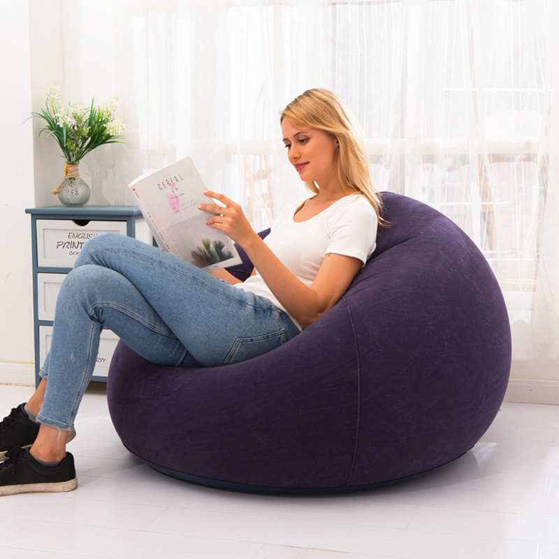 2021Comfortable Large Lazy Inflatable Sofa Chairs PVC Lounger Seat Bean Bag Sofas Pouf Puff Couch Tatami Living Room