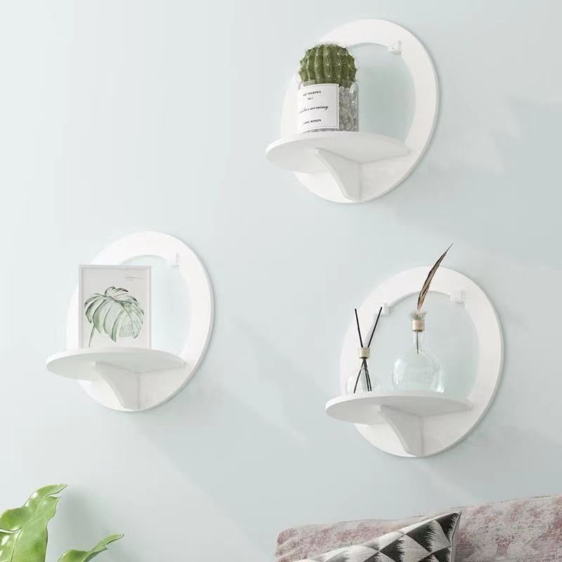 Wall Organizer Wall Shelf Set Punch Bedside Wall Display Stand Rack Mounted Flower Pot Holder TV Background Room Decoration