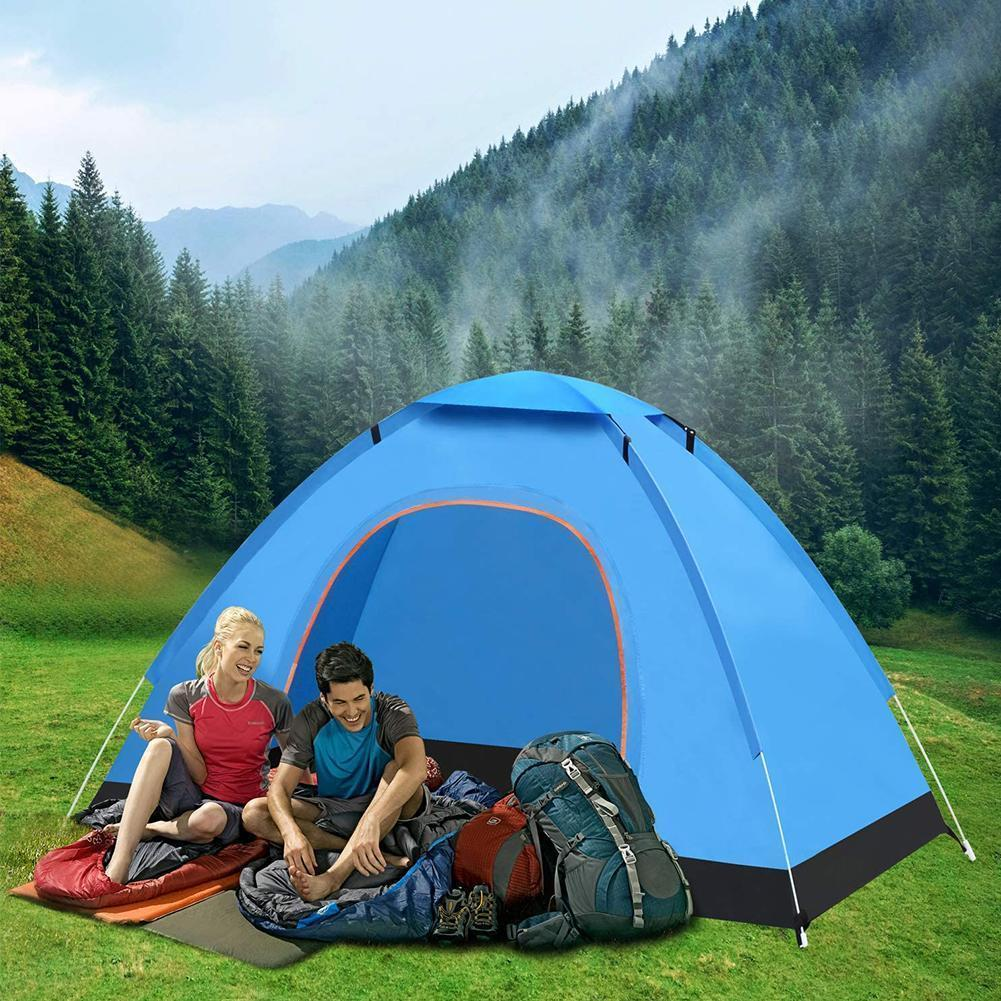 2-3 Person Travel Family Rainproof Windproof Fully Automatic Tent Camping Sunshade Awning Shelter Beach Easy Open Hiking Tents