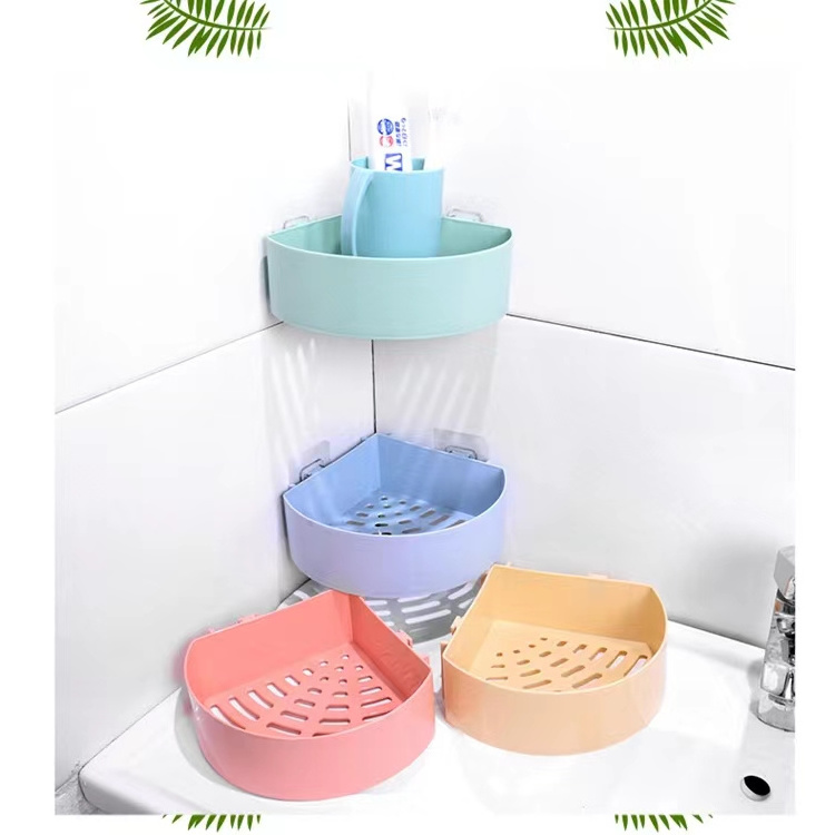 Creative bathroom wall-mounted seamless rack suction drain storage rack bathroom non-punching storage rack