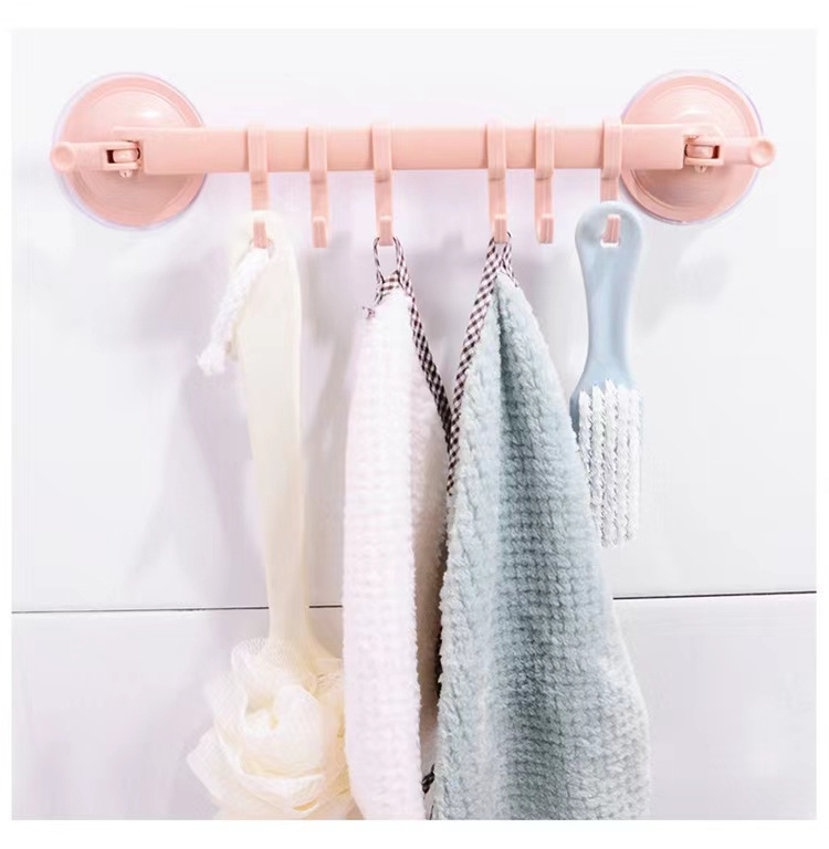 Lock sucker 6 hook kitchen bathroom bathroom wall hook nail-free seamless multi-purpose six hookCreative Corner Bathroom hook