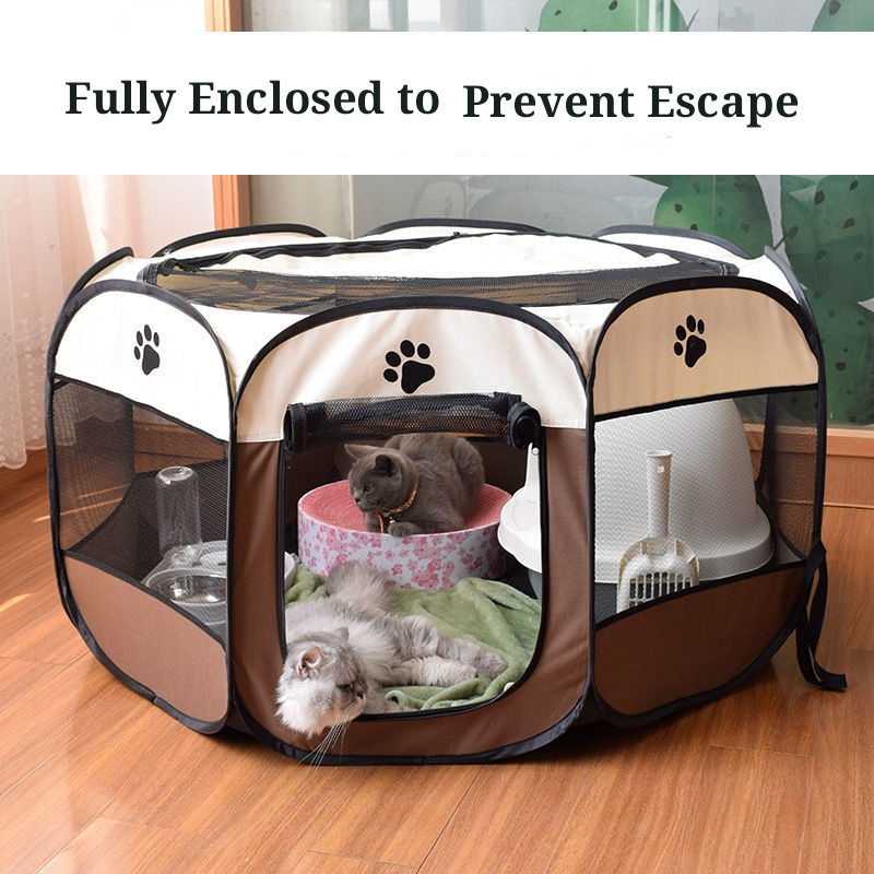 M 91*91*58cm Pet Playpen Enclosure Running Tent Fence Crate Puppy Rabbit Dog Cat Kitten Delivery Room Kennel Cage Pop up House