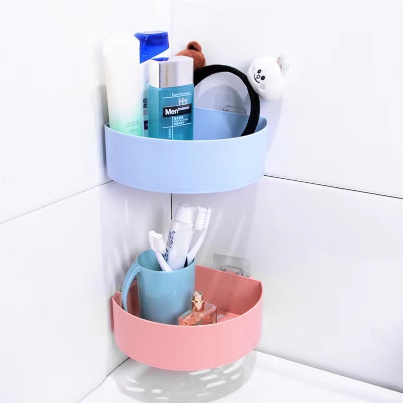 Creative bathroom wall-mounted seamless rack suction drain storage rack bathroom non-punching storage rack