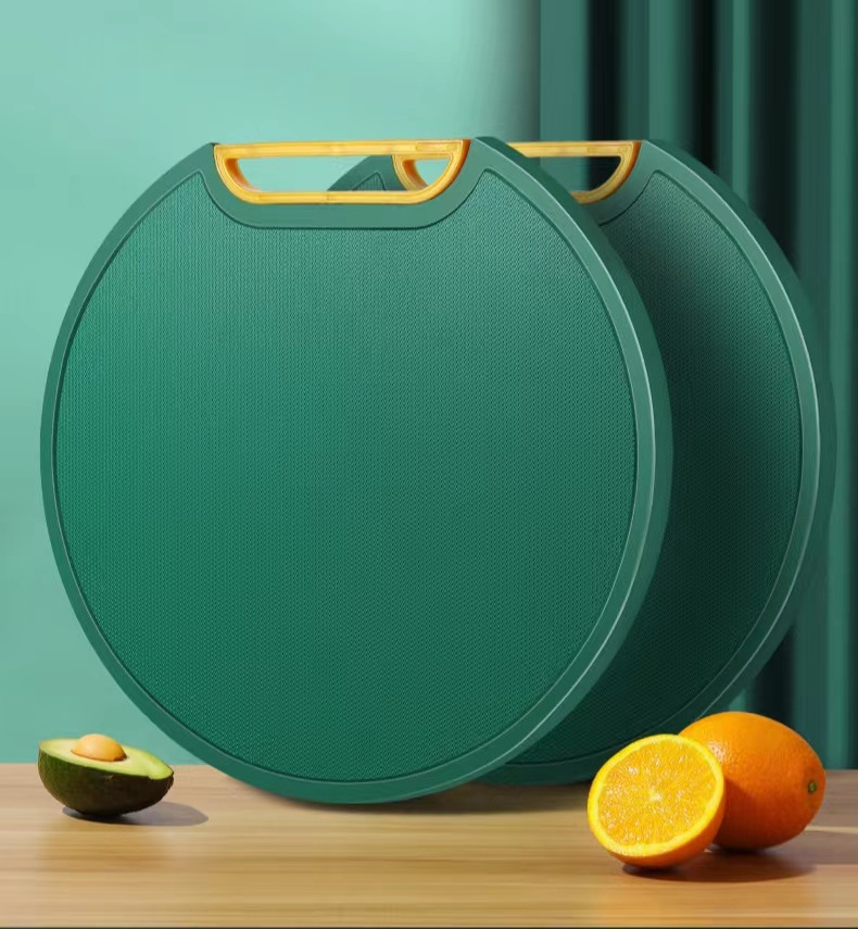 Round upright chopping board, fruit chopping board, PE mildew-proof round chopping board can stand on both sides.