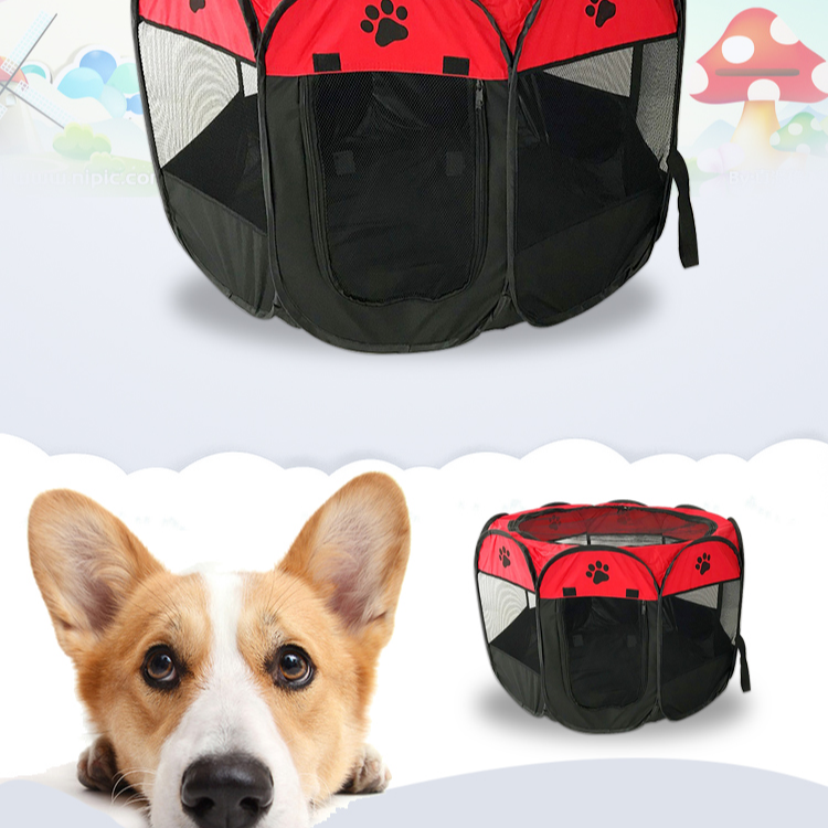 Dog Crate Foldable outdoor Pet Kennel Oxford Cloth Washable Pet Cage Dog 8 Panels Dog Playpen Exercise Tent