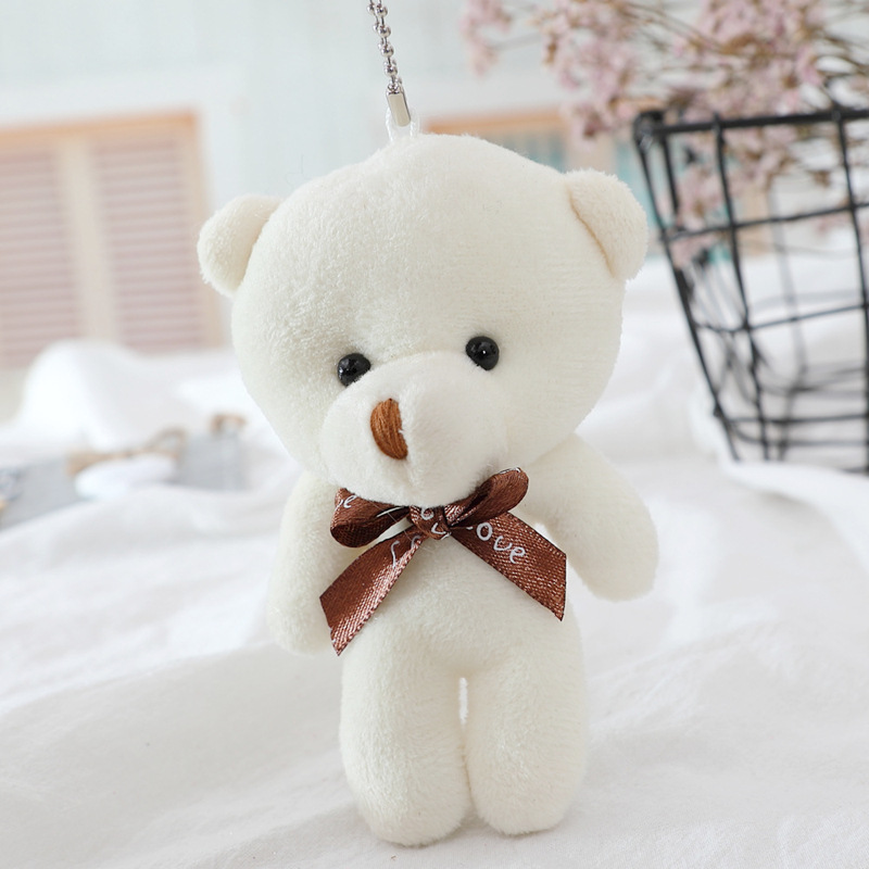 Various Colorful 10cm Plush Toy Mini Teddy Bear Keychain Wholesale Custom Kids Cartoon Stuffed Animal Soft Plush Mini Teddy Bear