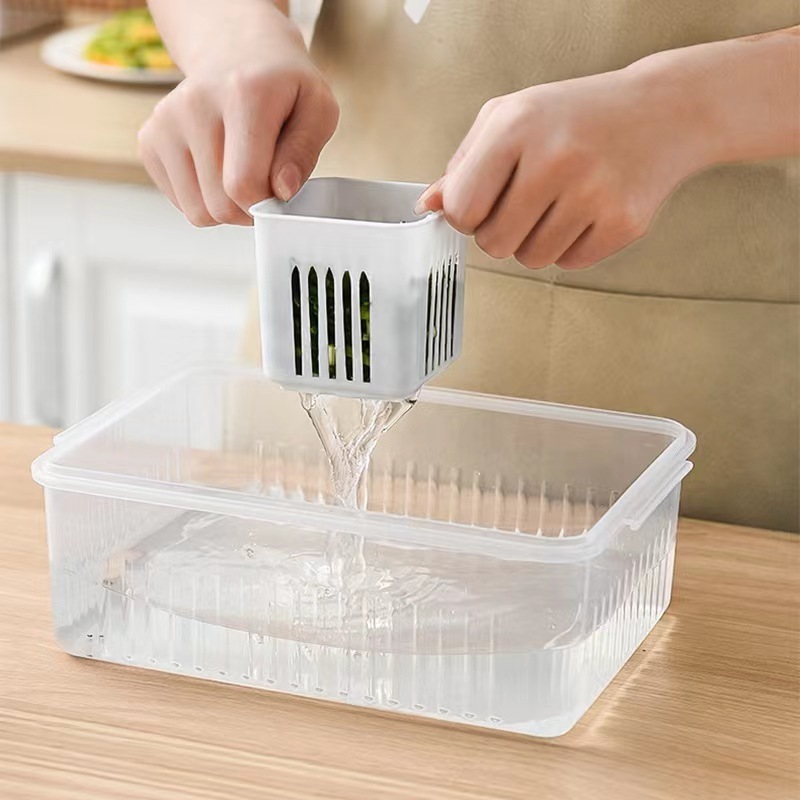 Simple and convenient chopped green onion fresh-keeping box with lid compartment chopped green onion Refrigerator box