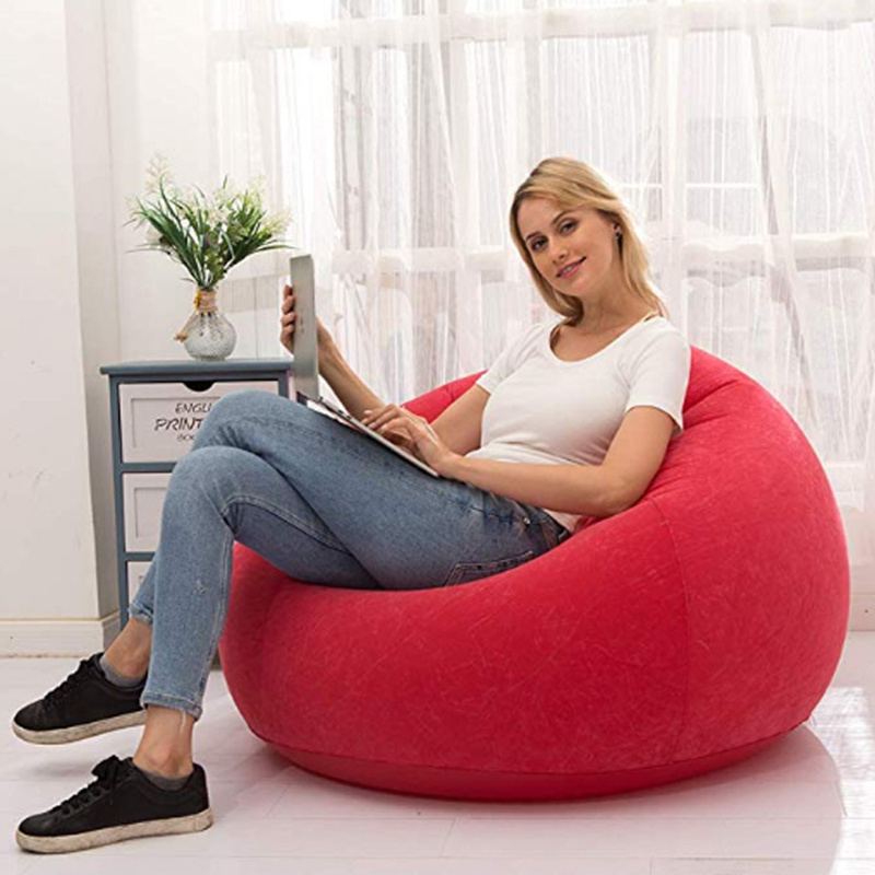 2021Comfortable Large Lazy Inflatable Sofa Chairs PVC Lounger Seat Bean Bag Sofas Pouf Puff Couch Tatami Living Room