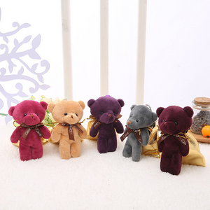 Various Colorful 10cm Plush Toy Mini Teddy Bear Keychain Wholesale Custom Kids Cartoon Stuffed Animal Soft Plush Mini Teddy Bear