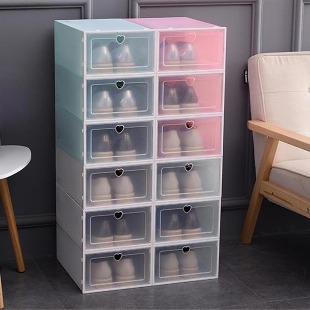 Hard Plastic Combination Shoe Box Transparent Foldable Football Shoes Storage Box Stackable Transparent Storage Box High Quality