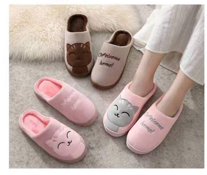 Teddy Bear Slippers Cute Ladies Winter Warm Home Slides Plush Teddy Bear Cartoon Slippers Plush Toys Woman Furry Flip Flop Shoes