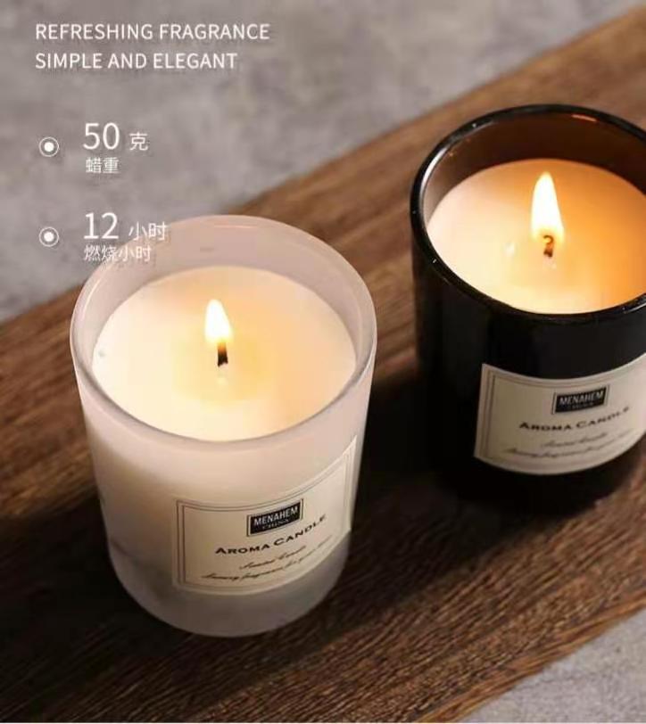 Scented Candle Glass Jar Smokeless Natural Soy Wax Fragrance Romantic Candle Bedroom Aromatherapy Candles Home Decoration Gift