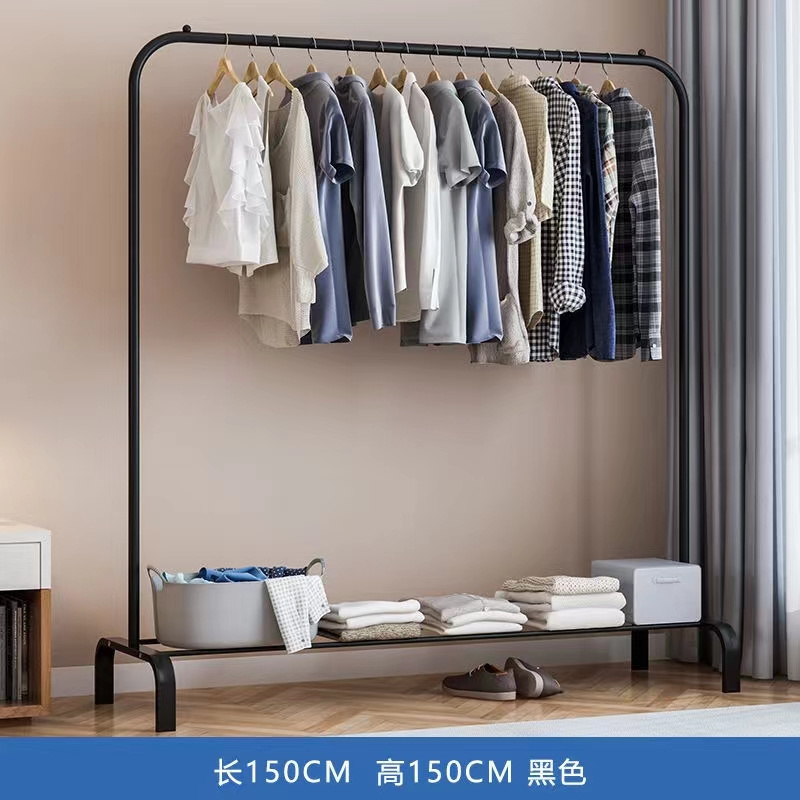 Household clothes rack floor-to-floor bedroom small cool clothes rack simple dormitory indoor folding storage clothes drying rod