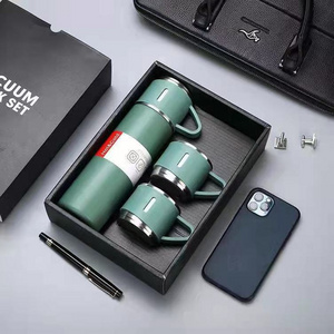 Promotion gift set women business gift set stainless steel two 200ml coffee cup mug one thermos 500ml water bottle