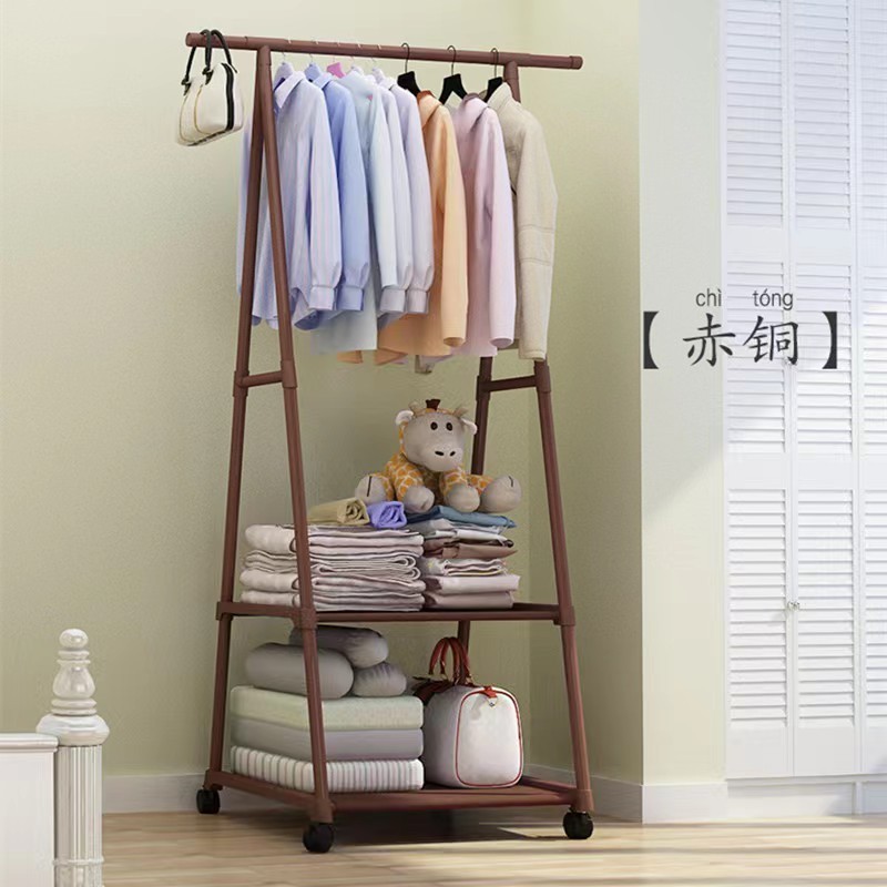 Clothes rack home indoor single-pole bedroom clothes rack landing super load-bearing room Nordic thick triangle coat rack