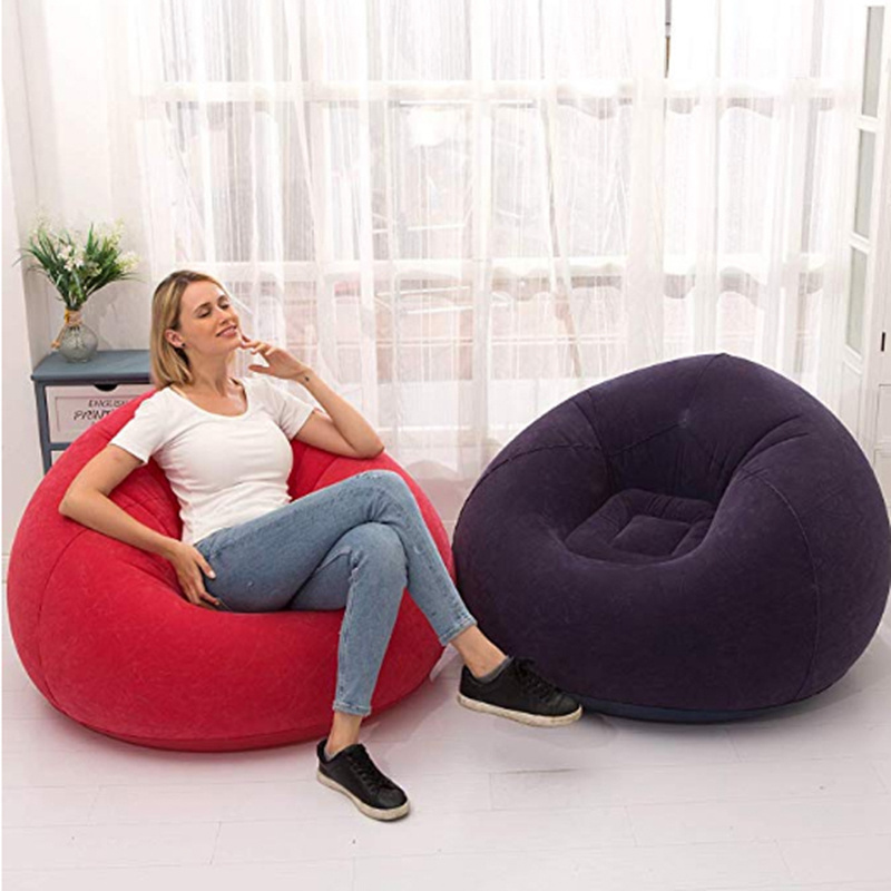 2021Comfortable Large Lazy Inflatable Sofa Chairs PVC Lounger Seat Bean Bag Sofas Pouf Puff Couch Tatami Living Room