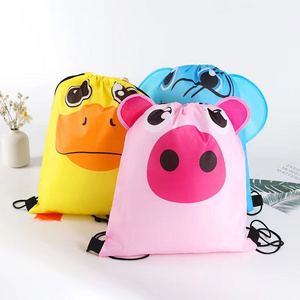 Children's creative cartoon animal beach bag portable  Swimsuit backpack spot bundle pocket drawstring storage bag