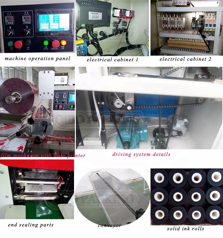 Bag Flow Bread Sandwich Packaging Machine Sealing Machines Food Packaging Machine Automatic Plastic for Plastic Containers 500