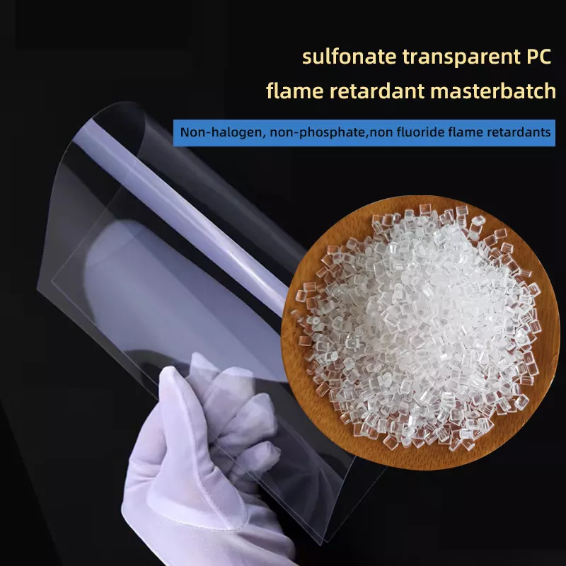 High-performance transparent PC polymer additives flame retardants granule with less addition