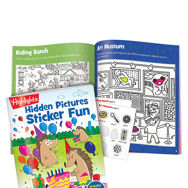 Custom Children Reusable Sticker Kids Coloring Book With Stickers ...